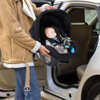 Poussette combinée 3 en 1 Garvee, ensemble complet avec nacelle, landau et siège auto pour enfants de 0 à 22 kg, coloris noir.