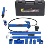 Garvee Kit Porta Power Hydraulique 10 t, Pompe et Vérin, Acier Industriel, Réparation Auto et Chantiers, Tuyau 14 cm, Portable Durable - Bleu-10 t