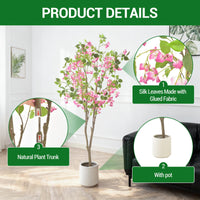 Arbre artificiel d'intérieur Garvee de 1,5 m, réaliste, sans entretien, matériau de haute qualité, pour la maison et le bureau, vert