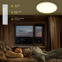 Plafonnier LED GARVEE, intensité variable, 24 W RGBW, 1800 lm, couleurs changeantes, télécommande, écoénergétique, design moderne, rond plat Ø 30 cm, salon, chambre