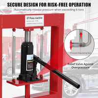 Presse hydraulique Garvee 6 tonnes, châssis en acier à cadre en H réglable pour atelier/garage, 6 tonnes, acier