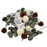 Garvee Lot de 6 branches et feuilles d'eucalyptus artificielles vertes pour décoration de mariage, fête, décoration de table, jardin, 29 cm