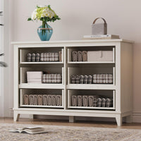 Garvee Commode Farmhouse à 6 tiroirs, en bois blanc, robuste, offrant un grand espace de rangement pour la chambre, le salon ou le couloir