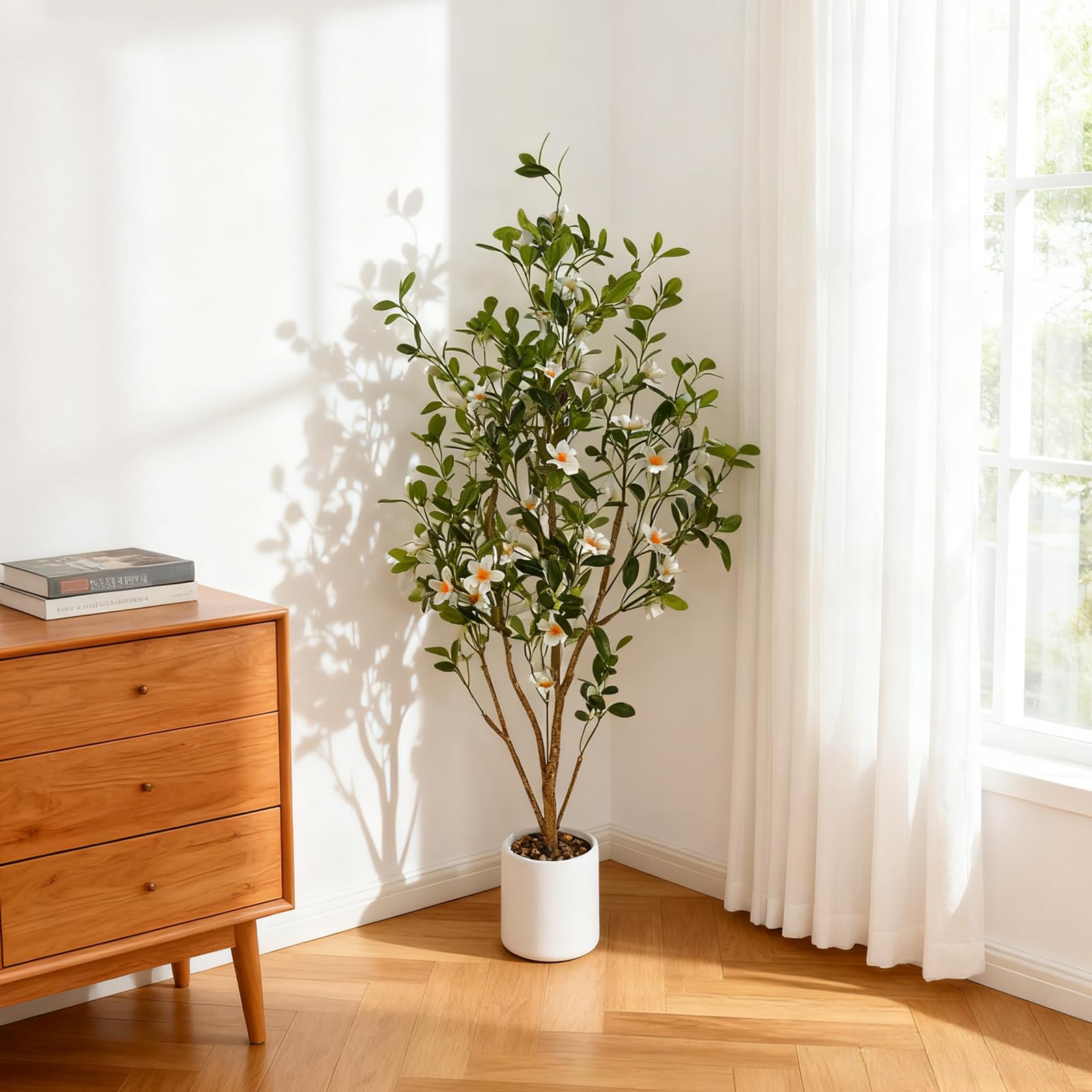Lot de 2 arbres artificiels d'intérieur Garvee de 1,20 m, réalistes, sans entretien, durables, polyvalents et verts.