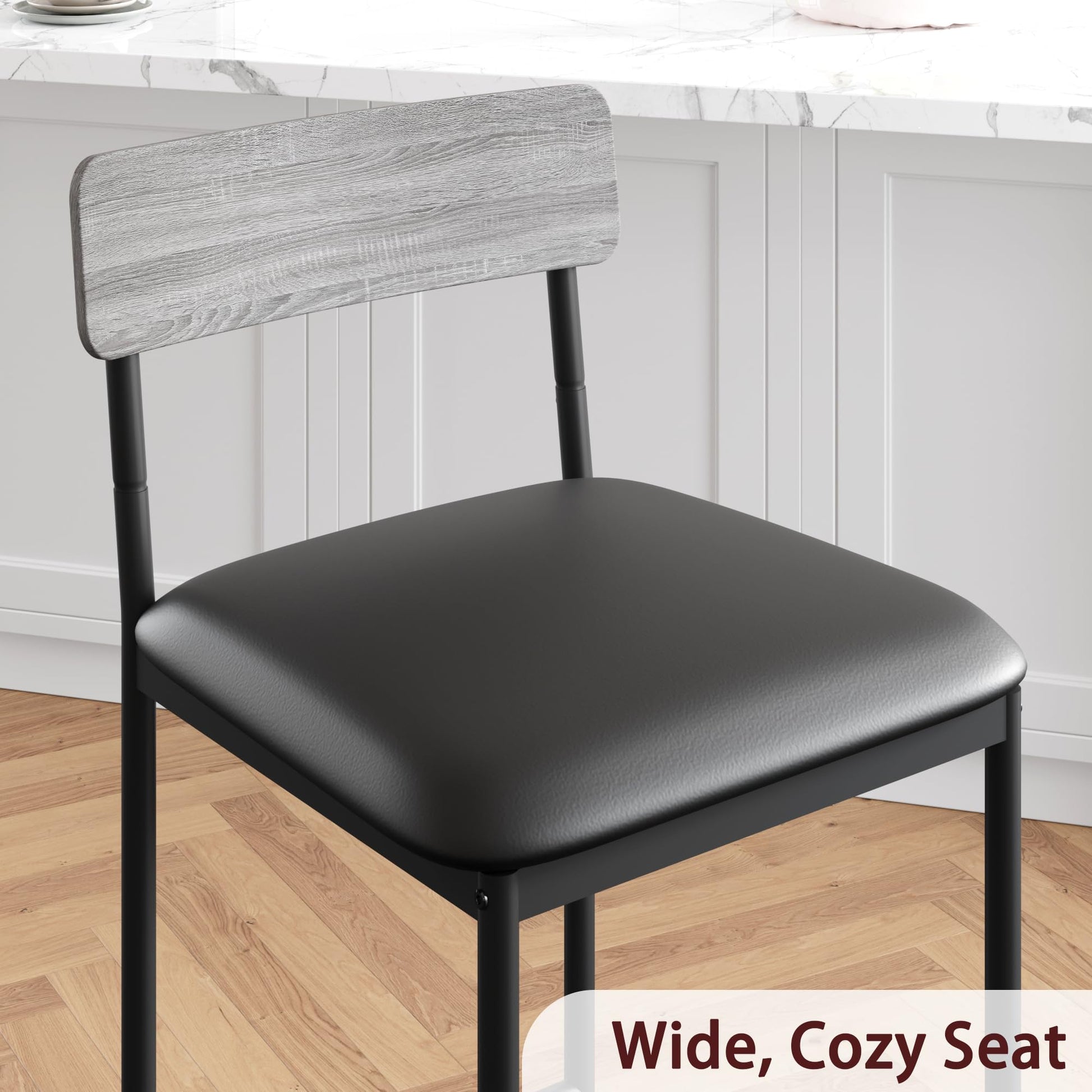 Garvee Lot de 2 chaises de bar hautes avec table d'appoint, livré en carton, couleur grise