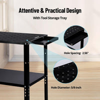 Table de soudage Garvee 91 x 48 cm en acier, capacité de charge de 544 kg, pieds réglables, pour l'industrie et le bricolage.