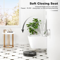 GARVEE WC Sospeso Senza Bordi WC suspendu en céramique forme D 55,5 cm blanc couvercle automatique