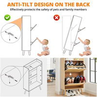 Meuble à chaussures Garvee avec 2 tiroirs pliables en rotin pour entrée et couloir, 98 x 60 x 23,5 cm, inodore, gain de place