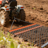 Garvee Herse de Prairie Pliable en Acier, Traîneau Agricole Robuste pour Nivellement des Sols, 122 × 152 cm, Noir