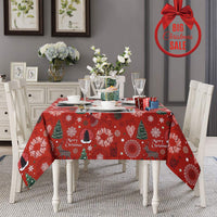 Nappe de Noël Garvee 52 x 52 cm, polyester, résistante à l'huile et aux taches, lavable, pour l'intérieur et l'extérieur, motif de Noël, rouge