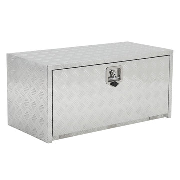 Coffre à outils Garvee 24 pouces en aluminium, sous châssis, étanche, robuste, verrouillable, pour camionnettes et véhicules récréatifs, gain de place, poignée en T