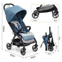 Poussette GARVEE, poussette de voyage pliable, compacte et ultralégère, pour les nouveau-nés jusqu'à 22 kg, dossier réglable, grande capote avec fenêtre, pneus EVA