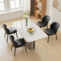 Garvee ensemble de 2 chaises de salle à manger, dossier ergonomique moderne, pieds en bois, capacité de charge de 120 kg, profil mince, pour cuisine et restaurant, gris