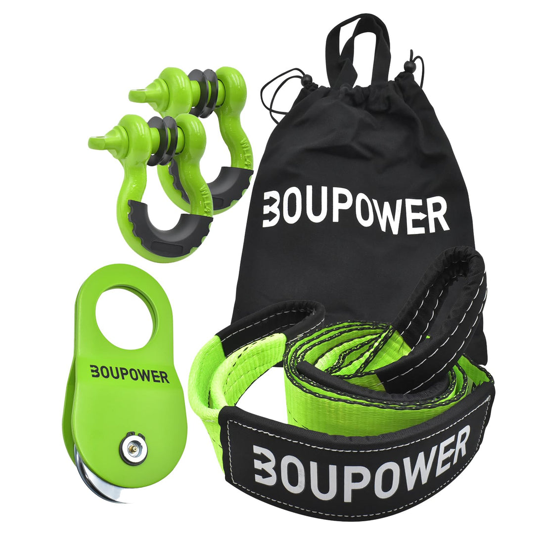 Kit de récupération avec treuil Garvee – Acier 3x8, résistant à la corrosion – Idéal pour les camions, les VUS, les VTT et les aventures hors route