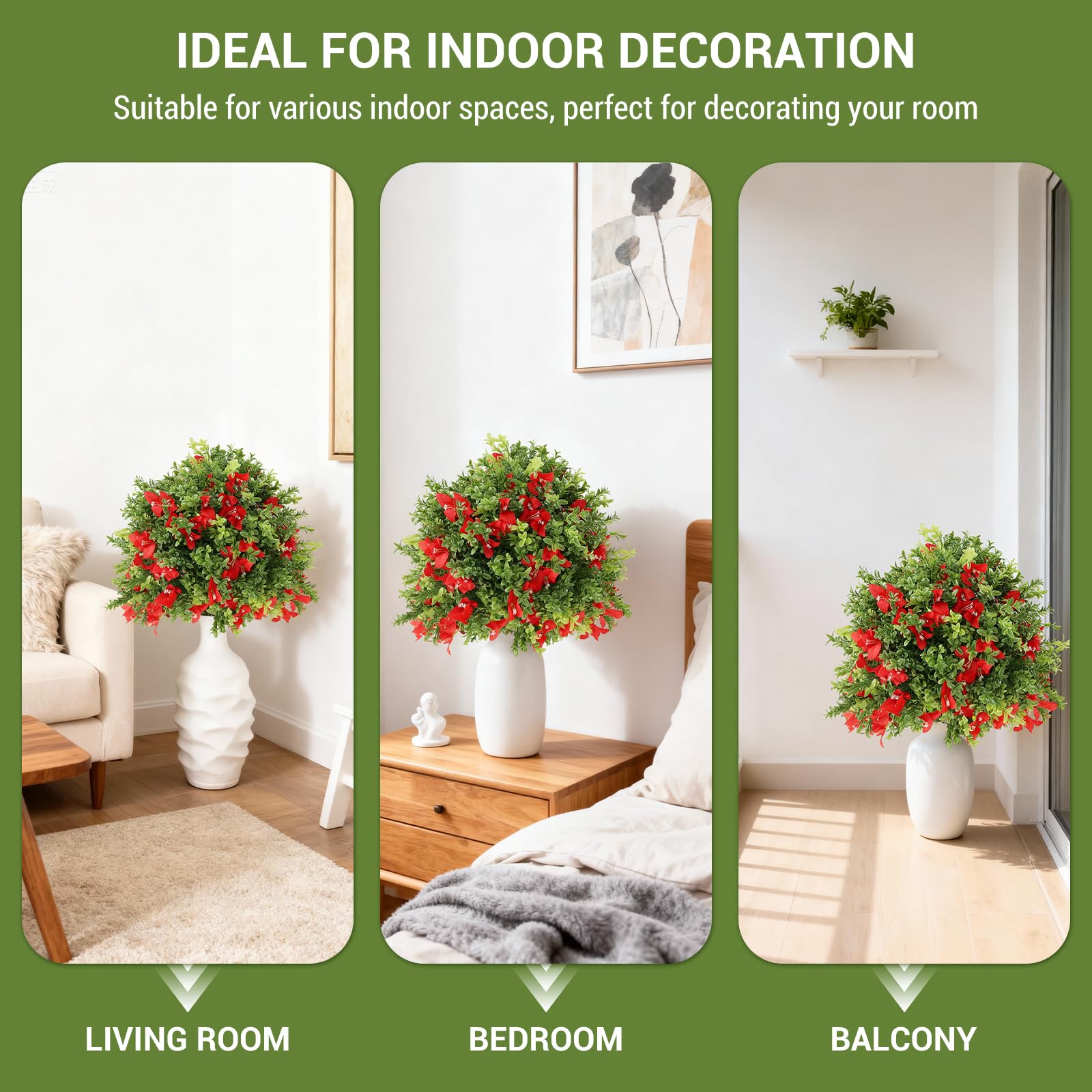 Garvee Arbre artificiel d’intérieur de 61 cm, plante réaliste et durable, résistante à la décoloration, pour maison et bureau, vert
