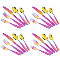 Garvee Ensemble de couverts modernes 30 pièces pour 6 personnes, en acier inoxydable, compatible lave-vaisselle, antirouille, ergonomique, argenté, idéal pour la maison, le restaurant et l'hôtel.