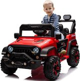 Garvee Voiture électrique enfant 12 V rouge, télécommande parentale 2,4 GHz, ceinture, musique et éclairage LED, pour 3 à 6 ans - Rouge