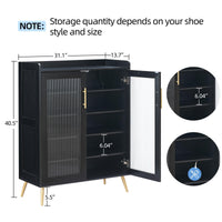 Meuble à chaussures Garvee avec portes vitrées, 5 niveaux, grande capacité, étagères réglables, matériau MDF, design moderne, pour entrée et salon