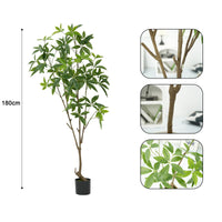 Arbre à monnaie artificiel Garvee 1,80 m, plante d'intérieur en PVC, feuilles ajustables, décoration verte pour bureau ou salon