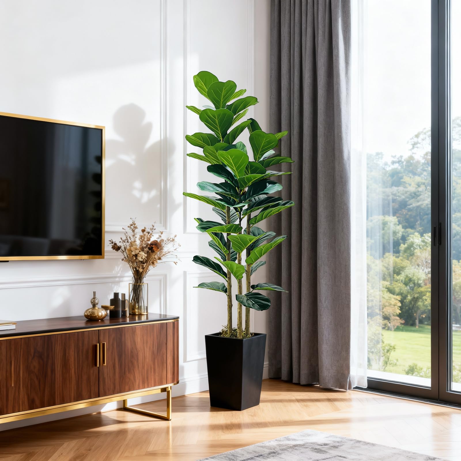 Arbre artificiel d'intérieur Garvee de 1,5 m, design réaliste, sans entretien, idéal pour la maison et le bureau, écologique