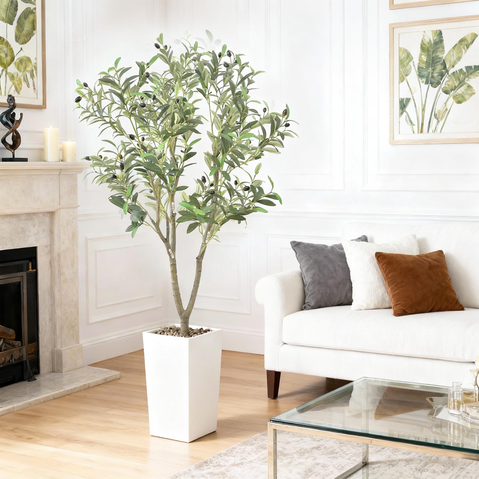 Arbre artificiel Garvee de 1,5 m (5 pi) pour intérieur, réaliste, facile à nettoyer, matériau de haute qualité, décoratif et polyvalent pour la maison et le bureau, vert.
