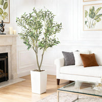 Arbre artificiel Garvee de 1,5 m (5 pi) pour intérieur, réaliste, facile à nettoyer, matériau de haute qualité, décoratif et polyvalent pour la maison et le bureau, vert.