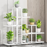 Étagère d'angle à roulettes Garvee pour plantes, à plusieurs niveaux, en fer robuste, pour salon et balcon, imperméable, noire - noir