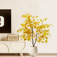 Sapin d'érable artificiel Garvee de 120 à 180 cm (4 pieds), jaune, avec pot en plastique, idéal pour le salon et les fêtes. Décoration automnale.