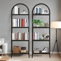 Garvee étagère à 4 niveaux en métal, style arqué, robuste et moderne, idéale pour le salon ou le bureau (noir)