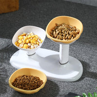 Gamelle pour chat Garvee, hauteur réglable, surélevée, antidérapante, en plastique, avec coussinet antidérapant, pour l'alimentation en intérieur
