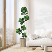 Garvee Ficus lyrata artificiel 183 cm en forme de S, pot blanc, feuilles en soie réalistes et branches ajustables, vert