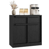 Garvee Buffet bas avec 2 tiroirs grande armoire café 80 cm bois moderne 2 portes résistant