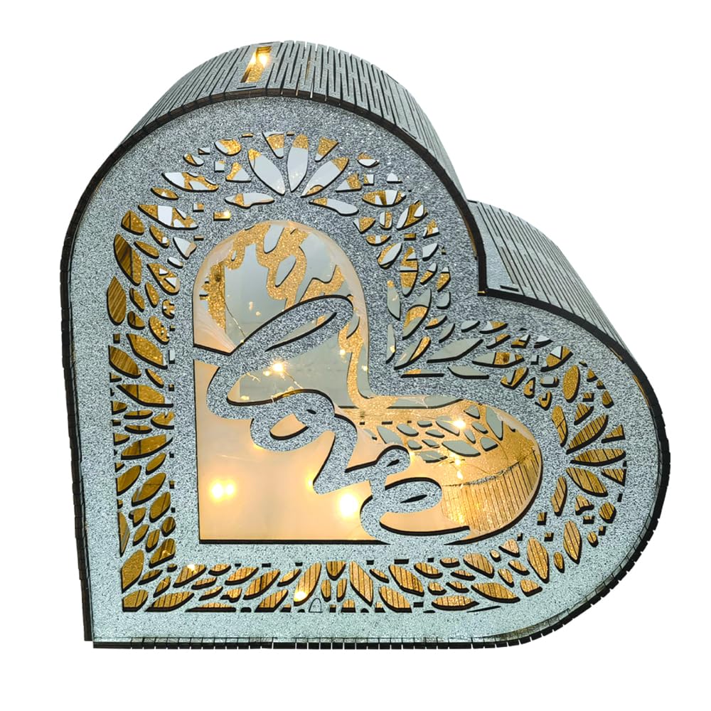 Boîte à cartes événementielle en bois Garvee, style rustique, avec enveloppe argentée. Idéale pour réceptions, anniversaires, enterrements de vie de jeune fille, mariages et autres fêtes.