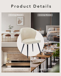 Garvee Ensemble de 2 chaises de salle à manger , ergonomiques, en cuir, pieds en acier, pour la cuisine et la salle à manger, hauteur d'assise de 59 cm (23,2 po), couleur neutre