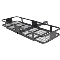 Panier de remorque pliable en acier Garvee 60" x 20" x 5" (152 x 51 x 13 cm), résistant à la rouille, pour voiture et camping, compatible avec barre de remorquage 2", noir