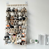 Garvee Étagère à peluches à 4 niveaux, organisateur de jouets suspendu pour chambre d'enfant, 105 x 52 cm, blanc