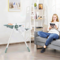 Chaise haute pliable Garvee verte pour bébé – Hauteur réglable avec harnais 5 points et double tablette pour bébés jusqu'à 22,5 kg