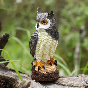 Garvee Hibou effaroucheur anti-oiseaux en plastique, statue réaliste légère et durable, décoration de jardin extérieur pour protéger balcons, potagers et terrasses.
