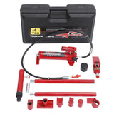 Garvee Cric hydraulique portatif 4 T, Construction robuste, tuyau d'huile de 1,4 m, valise de transport à roulettes, pour voiture, atelier - 4 Tonnen & Transportboxen aus Kunststoff & Rouge