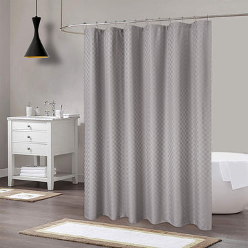Rideau de douche à carreaux gaufrés Garvee, polyester épais, 183 x 183 cm, gris, décoration de salle de bain de qualité hôtelière