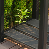 Jardinière surélevée Garvee en PEHD avec étagère pour balcon et jardin, résistante aux intempéries et à la rouille, poteaux en aluminium, noire, différentes tailles