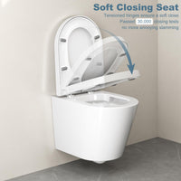 Garvee Abattant WC Duroplast blanc avec fermeture douce automatique et déclipsage rapide, siège de toilette moderne pour salle de bain