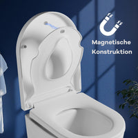 Garvee Abattant WC type D avec siège enfant magnétique amovible, fermeture douce, urée thermodurcissable antibactérienne, blanc