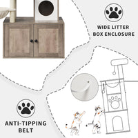 Mobilier pour chat Garvee 3-en-1 avec griffoir, poteaux à griffer en sisal, espace de détente moelleux pour salon et chambre, plusieurs niveaux, gris-beige