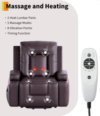Fauteuil releveur électrique Garvee avec fonction chauffante et massante pour seniors, 98 x 95 x 103 cm, revêtement en cuir PU noir