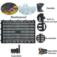 Garvee Protège-tronc extensible 25 × 37 cm en PVC résistant aux UV, housse de protection noire pour arbres, lot de 10 pièces