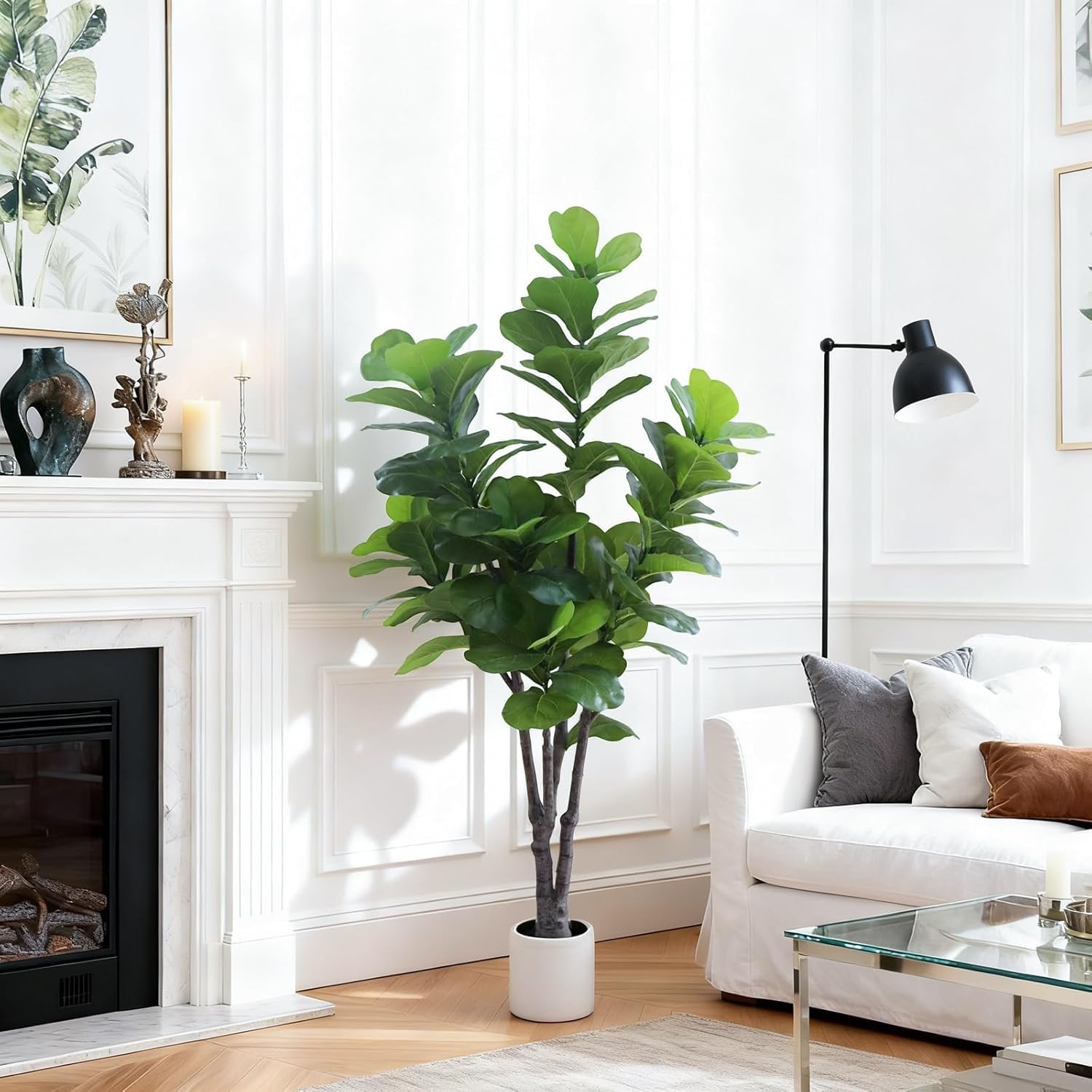 Arbre artificiel Garvee de 1,8 m (6 pi) pour intérieur, réaliste, sans entretien et durable, vert, pour la maison et le bureau.