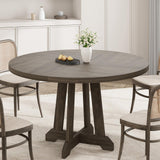 Garvee Table de salle à manger ronde 119,4cmen bois avec pieds réglables, marron - Brun