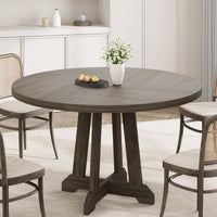 Garvee Table de salle à manger ronde 119,4cmen bois avec pieds réglables, marron