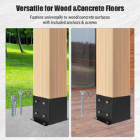 Support de fixation Garvee 6x6 pour poteau de terrasse avec revêtement en poudre, acier, base intérieure, résistant aux intempéries pour clôture, pergola, terrasse, kit de montage 8 pièces